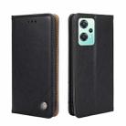 For OPPO K10x 5G Non-Magnetic Retro Texture Flip Leather Phone Case(Black) - 1