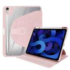 For iPad Pro 12.9 2022 / 2021 / 2020 / 2018 Acrylic 360 Degree Rotation Holder Tablet Leather Case(Baby Pink) - 1