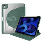 For iPad Pro 11 2022/2021/2020/2018 / Air5 2022/Air4 2020 Acrylic 360 Degree Rotation Holder Tablet Leather Case(Emerald Green) - 1