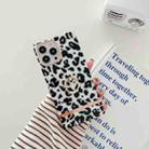 For iPhone 14 Plus Ring Holder Square Plating Gold Edge Phone Case(White Backgroud Leopard) - 1