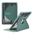 For Samsung Galaxy Tab S6 Lite 2022/P613/P619 / S6 Lite 10.4/P610/P615 Acrylic 360 Degree Rotation Holder Tablet Leather Case(Emerald Green) - 1