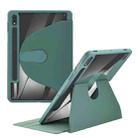 For Samsung Galaxy Tab S8 Ultra Acrylic 360 Degree Rotation Holder Tablet Leather Case(Emerald Green) - 1