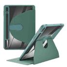 For Samsung Galaxy Tab A7 10.4 2020 Acrylic 360 Degree Rotation Holder Tablet Leather Case(Emerald Green) - 1