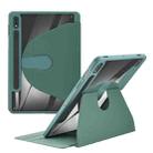 For Samsung Galaxy Tab A 8.0 2019 Acrylic 360 Degree Rotation Holder Tablet Leather Case(Emerald Green) - 1