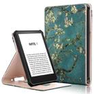 For Amazon Kindle 11th Gen 2022 6.0 inch Marble Cloth Texture Leather Tablet Smart Case(Apricot Flower) - 1