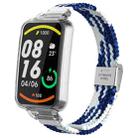 For Xiaomi Mi Band 7 Pro Braided Nylon Buckle Integrated Watch Band(Blue White) - 1