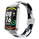 For Xiaomi Mi Band 7 Pro Braided Nylon Buckle Integrated Watch Band(Black White) - 1