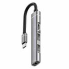 USB-C / Type-C to 3.5mm + 2USB + Type-C HUB Docking Station(Grey) - 1