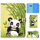 For Galaxy Tab S6 Lite Sewing Thread Horizontal Painted Flat Leather Case with Pen Cover & Anti Skid Strip & Card Slot & Holder(Panda) - 1
