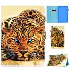 For Galaxy Tab S6 Lite Sewing Thread Horizontal Painted Flat Leather Case with Pen Cover & Anti Skid Strip & Card Slot & Holder(Lion) - 1