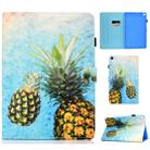 For Galaxy Tab S6 Lite Sewing Thread Horizontal Painted Flat Leather Case with Pen Cover & Anti Skid Strip & Card Slot & Holder(Pineapple) - 1