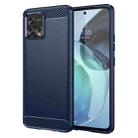 For Motorola Moto G72 5G Brushed Texture Carbon Fiber TPU Phone Case(Blue) - 1