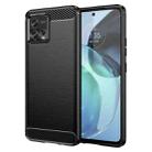 For Motorola Moto G72 5G Brushed Texture Carbon Fiber TPU Phone Case(Black) - 1