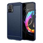 For Motorola Edge 30 Neo Brushed Texture Carbon Fiber TPU Phone Case(Blue) - 1