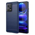 For Xiaomi Redmi Note 12 Pro+ China / Global Brushed Texture Carbon Fiber TPU Phone Case(Blue) - 1
