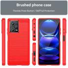 For Xiaomi Redmi Note 12 Pro+ China / Global Brushed Texture Carbon Fiber TPU Phone Case(Red) - 2
