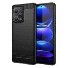 For Xiaomi Redmi Note 12 Pro+ China / Global Brushed Texture Carbon Fiber TPU Phone Case(Black) - 1