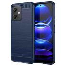 For Xiaomi Redmi Note 12 China Brushed Texture Carbon Fiber TPU Phone Case(Blue) - 1
