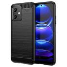 For Xiaomi Redmi Note 12 China Brushed Texture Carbon Fiber TPU Phone Case(Black) - 1