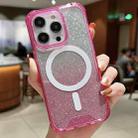 For iPhone 14 Plus MagSafe Gradient Color Glitter Acrylic Shockproof Phone Case(Pink) - 1