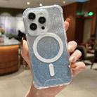 For iPhone 14 Plus MagSafe Gradient Color Glitter Acrylic Shockproof Phone Case(Blue) - 1