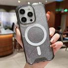 For iPhone 11 MagSafe Gradient Color Glitter Acrylic Shockproof Phone Case(Black) - 1