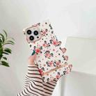 For iPhone 14 Plus Square Plating Gold Edge Phone Case(White Safflower) - 1