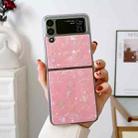 For Samsung Galaxy Z Flip4 Shell Pattern Glitter Shockproof Phone Case(Pink) - 1