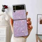 For Samsung Galaxy Z Flip4 Shell Pattern Glitter Shockproof Phone Case(Purple) - 1