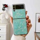 For Samsung Galaxy Z Flip4 Shell Pattern Glitter Shockproof Phone Case(Green) - 1