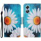 For OPPO A17 Colored Drawing Pattern Leather Phone Case(Chrysanthemum) - 1