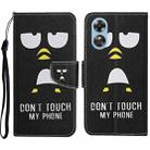 For OPPO A17 Colored Drawing Pattern Leather Phone Case(Penguin) - 1