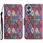 For OPPO A17 Colored Drawing Pattern Leather Phone Case(Diamond Kaleidoscope) - 1