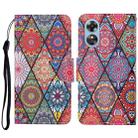 For OPPO A17 Colored Drawing Pattern Leather Phone Case(Diamond Totem) - 1