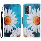 For OPPO A57 2022 Colored Drawing Pattern Leather Phone Case(Chrysanthemum) - 1