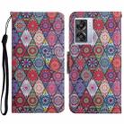For OPPO A57 2022 Colored Drawing Pattern Leather Phone Case(Diamond Kaleidoscope) - 1