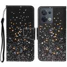 For OPPO Reno8 Colored Drawing Pattern Leather Phone Case(Black Pentagram) - 1