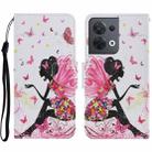 For OPPO Reno8 Colored Drawing Pattern Leather Phone Case(Dancing Girl) - 1