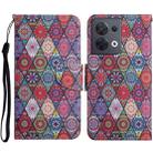 For OPPO Reno8 Colored Drawing Pattern Leather Phone Case(Diamond Kaleidoscope) - 1