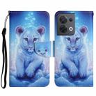 For OPPO Reno8 Colored Drawing Pattern Leather Phone Case(Little Leopard) - 1