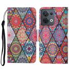 For OPPO Reno8 Colored Drawing Pattern Leather Phone Case(Diamond Totem) - 1