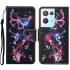 For OPPO Reno8 Pro Colored Drawing Pattern Leather Phone Case(Fluorescent Butterfly) - 1