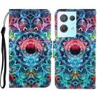 For OPPO Reno8 Pro Colored Drawing Pattern Leather Phone Case(Mandala) - 1