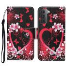 For Samsung Galaxy S23 5G Colored Drawing Pattern Leather Phone Case(Red Heart) - 1