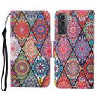 For Samsung Galaxy S23 5G Colored Drawing Pattern Leather Phone Case(Diamond Totem) - 1