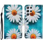 For Samsung Galaxy S23 Ultra 5G Colored Drawing Pattern Leather Phone Case(Daisy) - 1