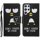 For Samsung Galaxy S23 Ultra 5G Colored Drawing Pattern Leather Phone Case(Penguin) - 1