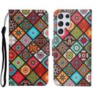 For Samsung Galaxy S23 Ultra 5G Colored Drawing Pattern Leather Phone Case(Ethnic Style) - 1
