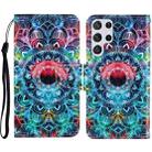 For Samsung Galaxy S23 Ultra 5G Colored Drawing Pattern Leather Phone Case(Mandala) - 1