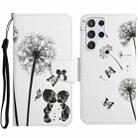 For Samsung Galaxy S23 Ultra 5G Colored Drawing Pattern Leather Phone Case(Dandelion) - 1